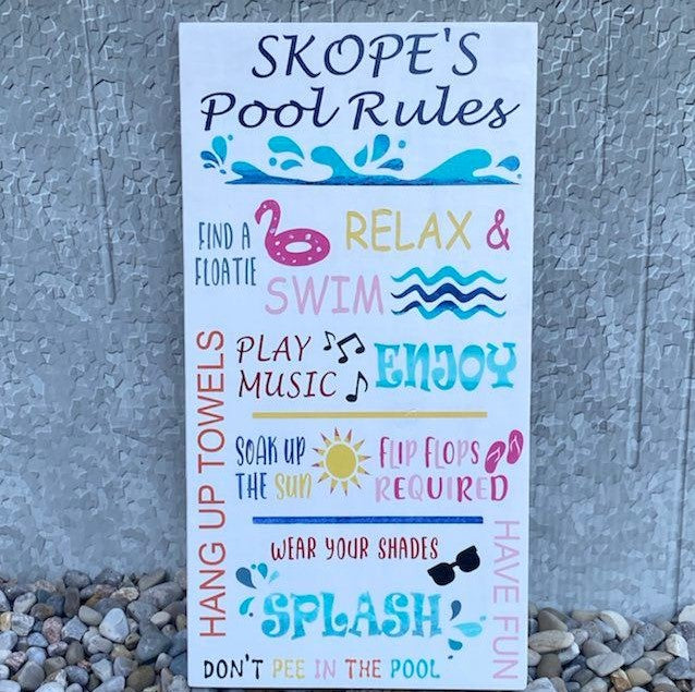 Pool Rules Large Wood Sign DIY Kit