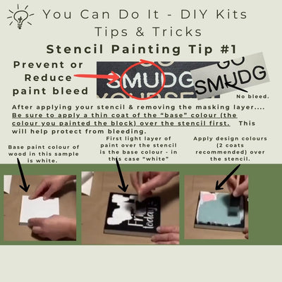 Stencil Painting - Tip #1 - Prevent/Reduce Paint Bleed