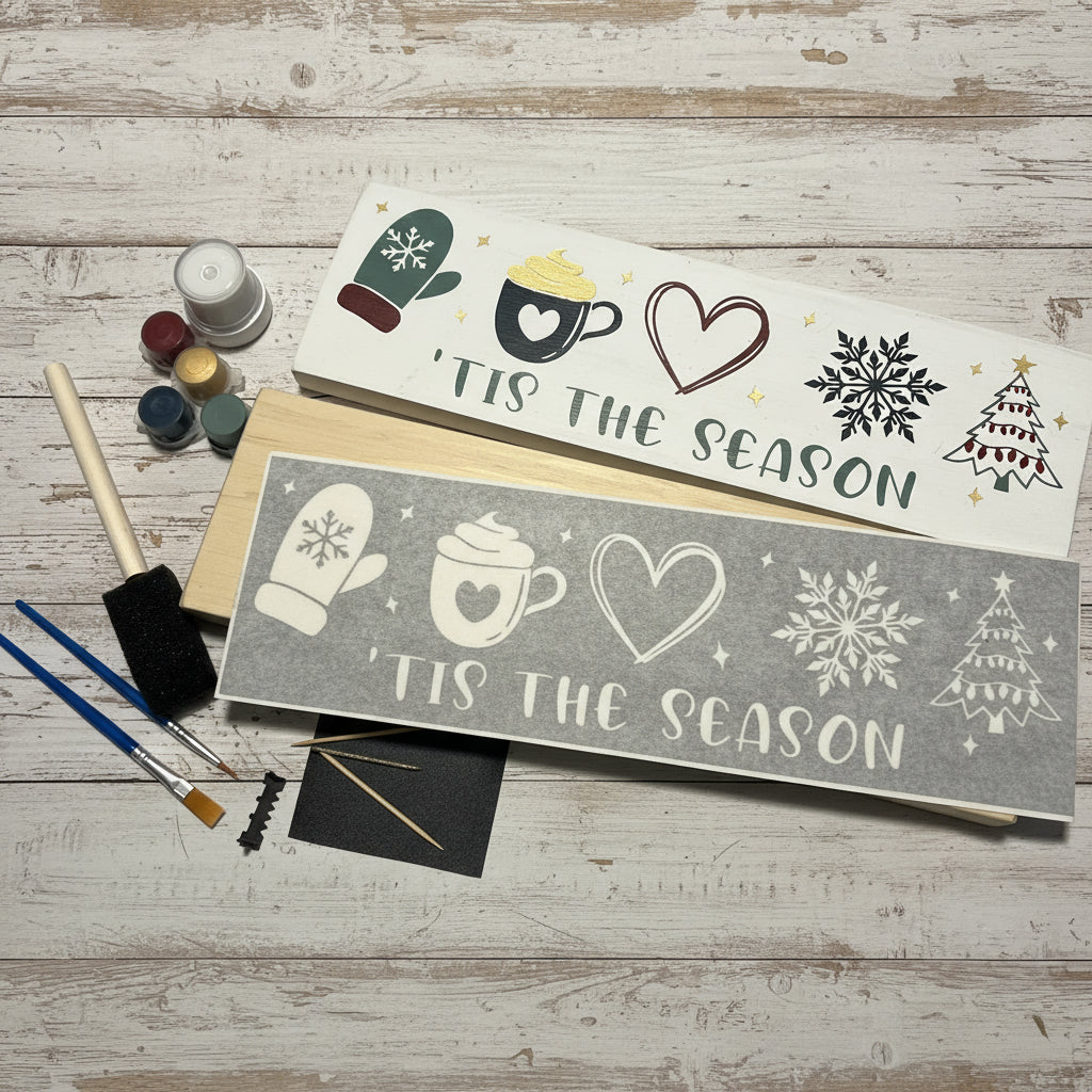 Christmas Wood Sign DIY Kit - Tis The Season Winter