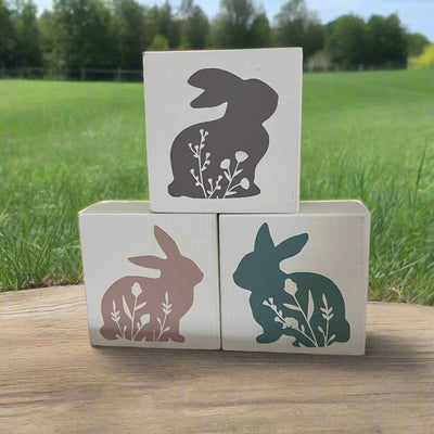 Chunky Square Floral Bunny