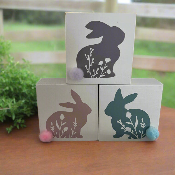 Chunky Square Floral Bunny