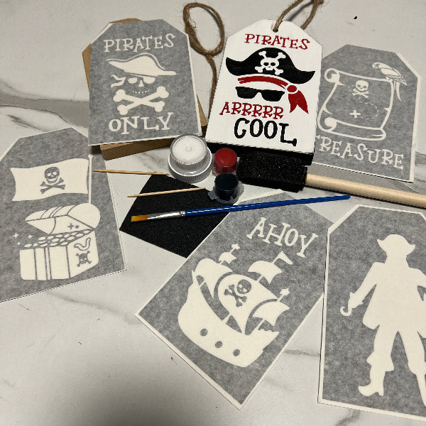 Wood Tag DIY Kit Pirate Theme