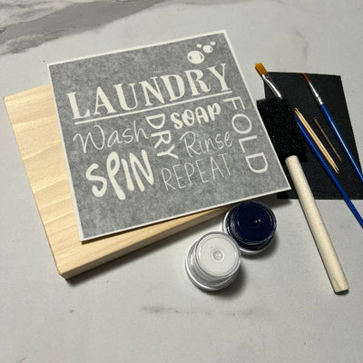 Wood Sign Square DIY Kit - Laundry Subway Style