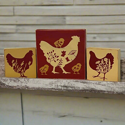 Mini Square Floral Chicken Duo