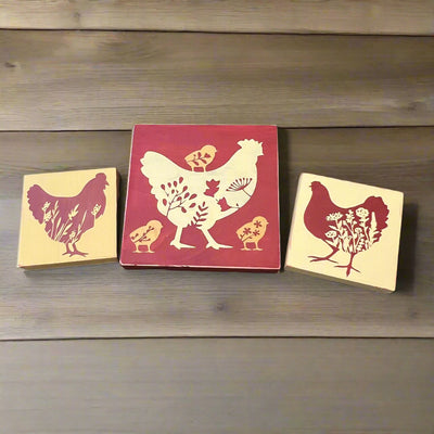 Mini Square Floral Chicken Duo