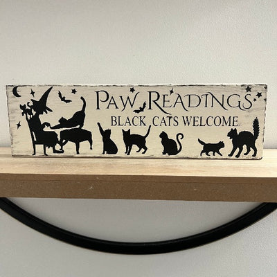 Wood Sign DIY Kit - Paw Readings Black Cats Welcome