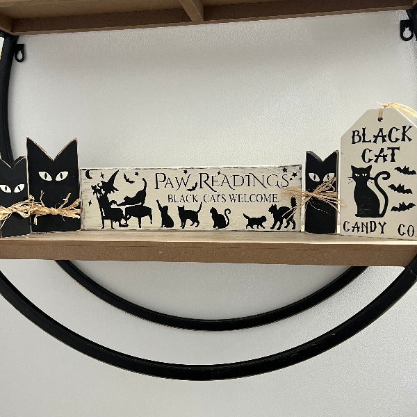 Wood Sign DIY Kit - Paw Readings Black / All Cats Welcome