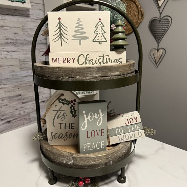 Christmas Themed Tiered Tray DIY Kit