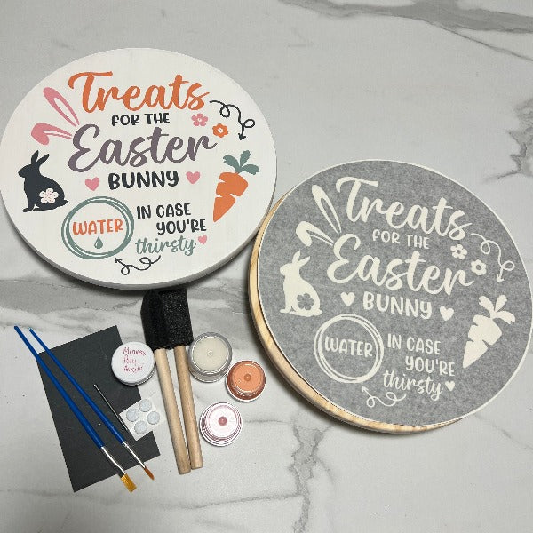 Wood Round Sign DIY Kit Treats For The Easter Bunny