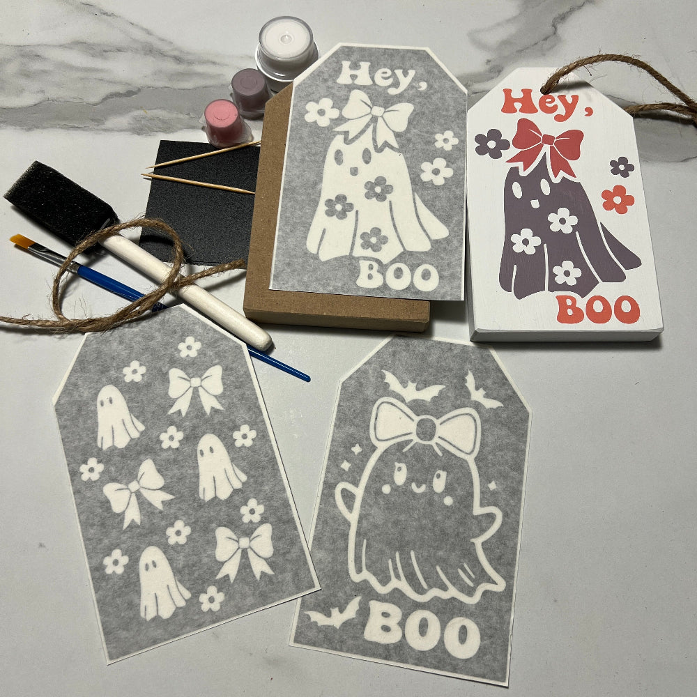 Wood Tag DIY Kit -  Halloween Retro Groovy