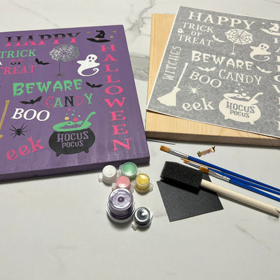 Happy Halloween Wood Sign DIY Kit 9" x 12"