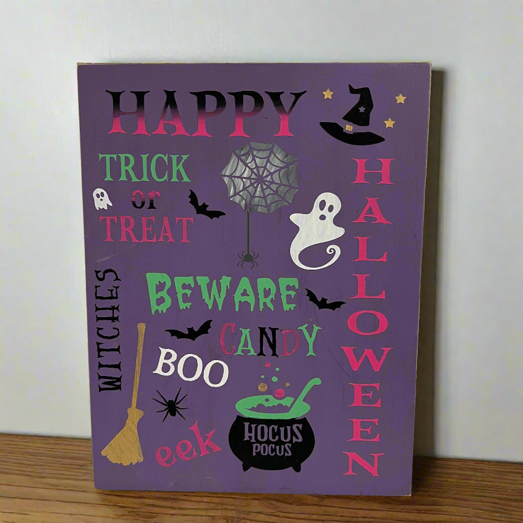 Happy Halloween Wood Sign DIY Kit 9" x 12"