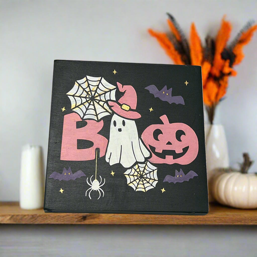 Wood Sign Square DIY Kit - Say BOO! 👻✨