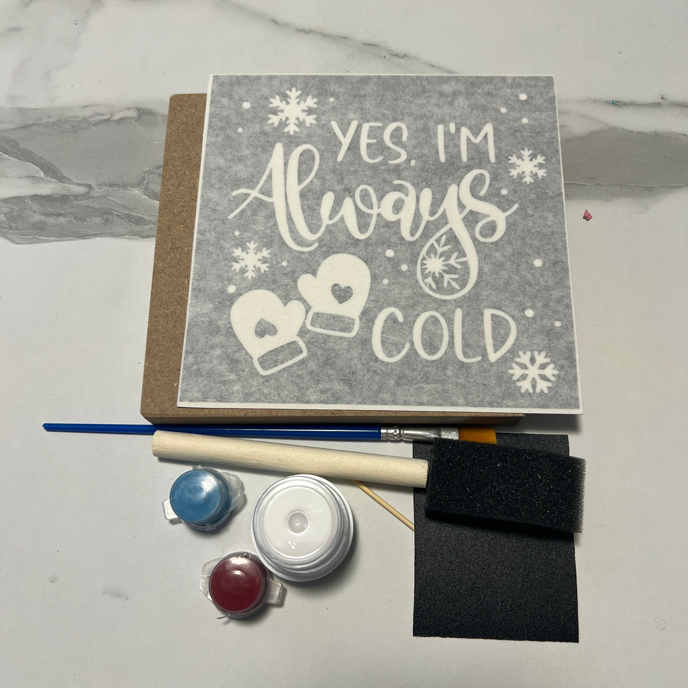 Wood Sign Square DIY Kit - Winter Christmas