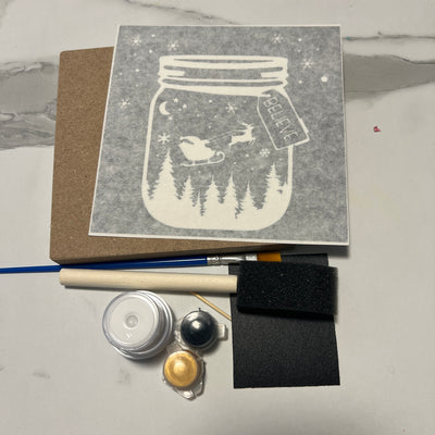 Wood Sign Square DIY Kit - Winter Christmas