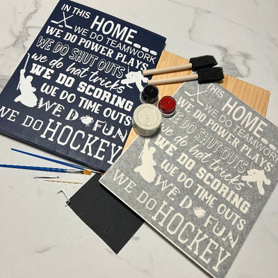 Hockey Themed Large Wood Sign DIY Kit