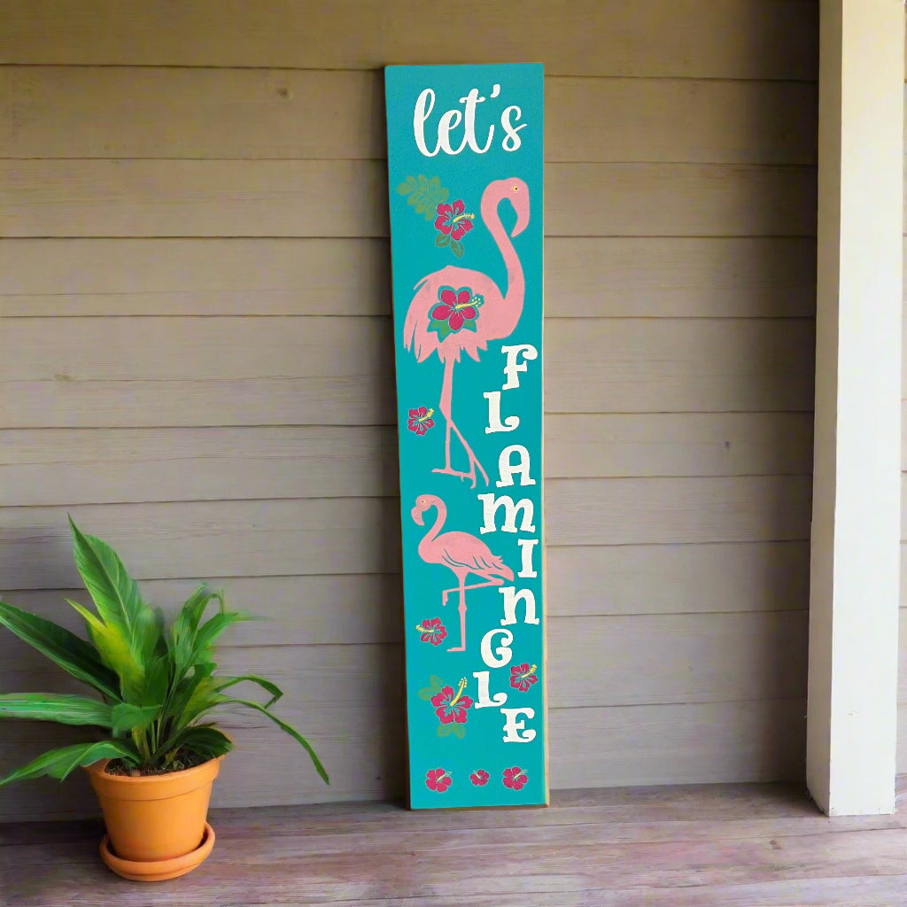 Lets Flamingle - Welcome Porch Leaner / Porch Sign