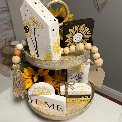 Sunflower Every Day Themed Tiered Tray DIY Kit