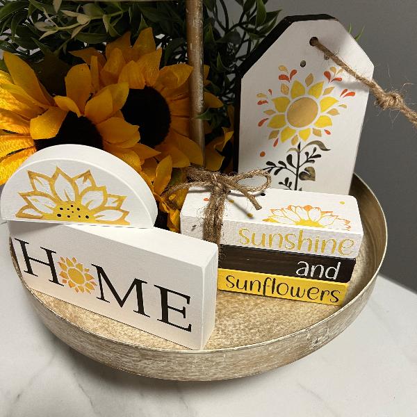 Sunflower Every Day Themed Tiered Tray DIY Kit