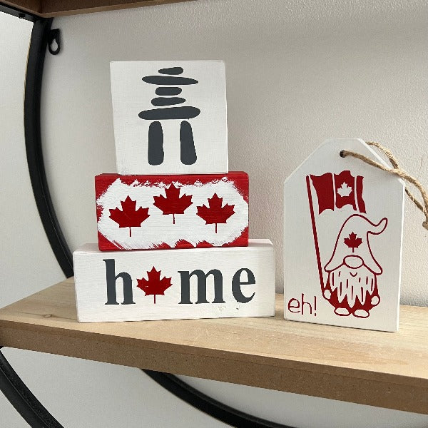 Rustic Stacking Blocks  - Canada Themed