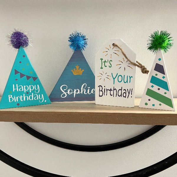 Wood 3 pc Party Hat Bundle DIY Kit