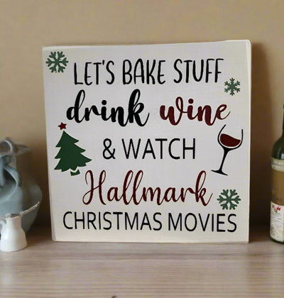 Wood Sign Square DIY Kit - Lets Bake and Drink Wine