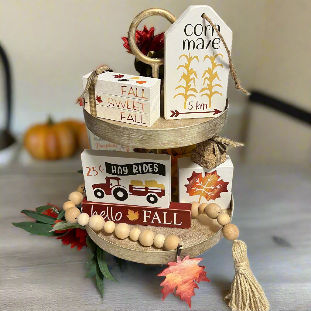 Fall / Thanksgiving Themed Tiered Tray DIY Kit