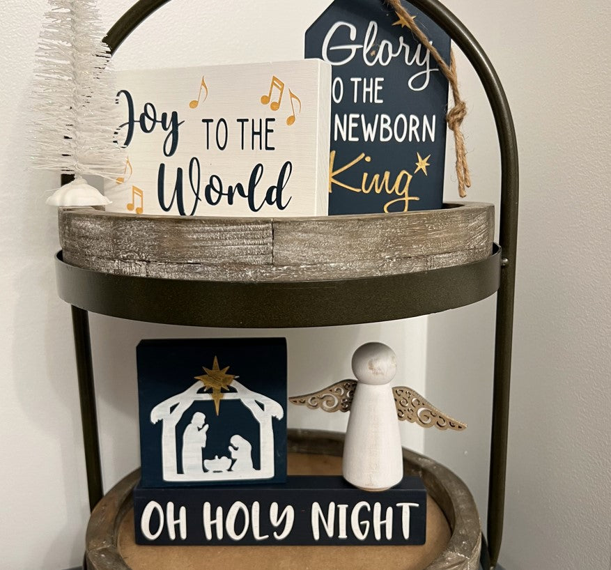 Holy Christmas Themed Tiered Tray DIY Kit