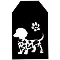 Wood Tag DIY Kit Floral Dog