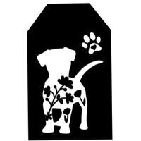 Wood Tag DIY Kit Floral Dog
