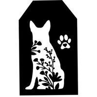 Wood Tag DIY Kit Floral Dog
