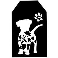 Wood Tag DIY Kit Floral Dog