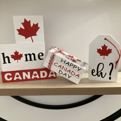 Canada Themed Wood Book Stack DIY Kit