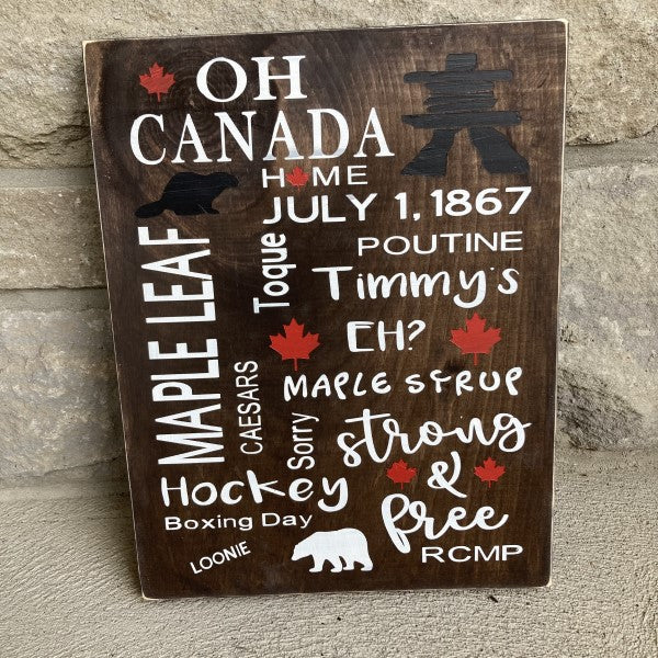Oh Canada Large Wood Sign DIY Kit