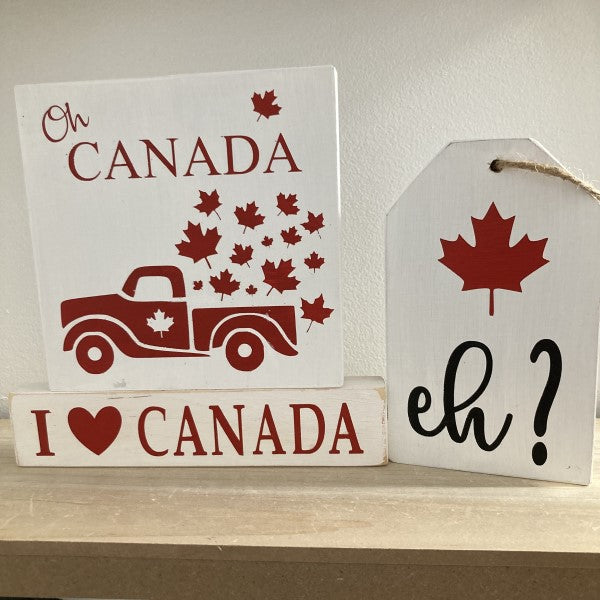 Canada Day Themed Wood Sign Square DIY Kit