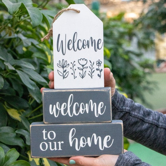 Rustic Stacking Blocks with Wood Tag DIY Kit, Home Decor ...