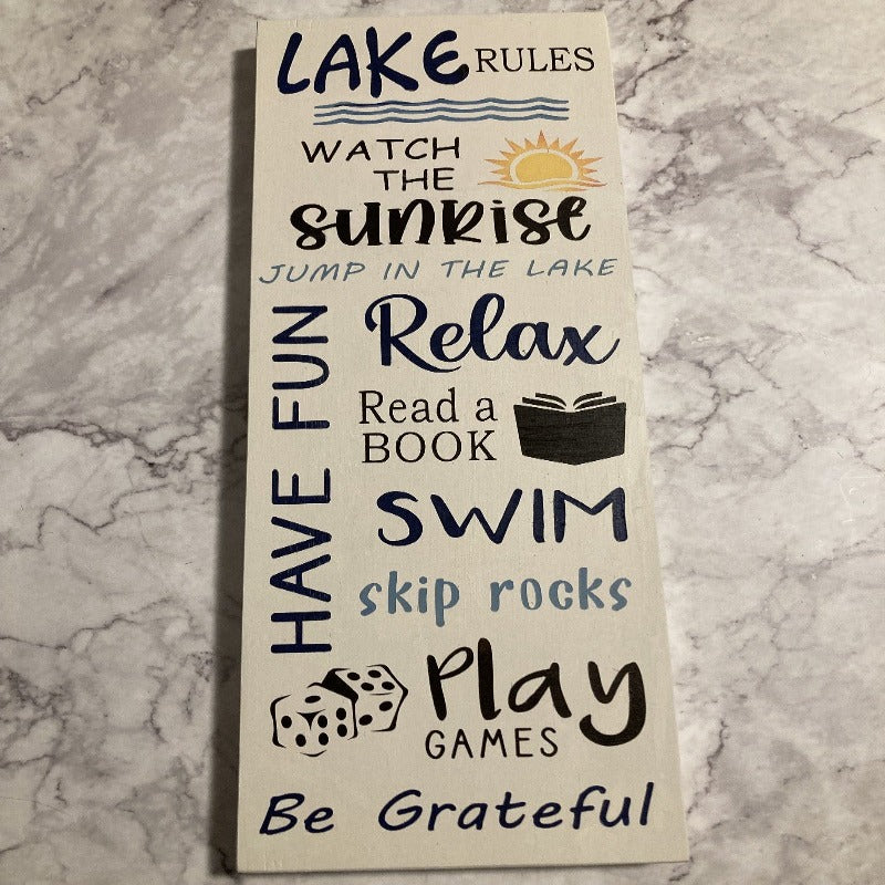 Lake Rules Large Wood Sign DIY Kit