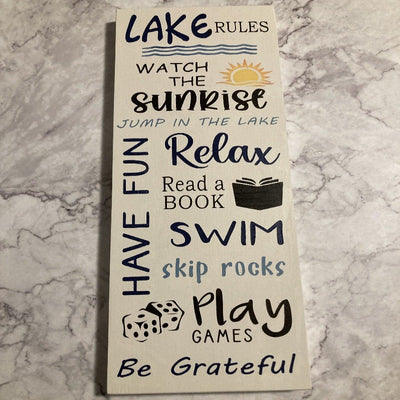 Lake Rules Large Wood Sign DIY Kit