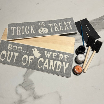 Halloween Double Sided Wood Sign DIY Kit