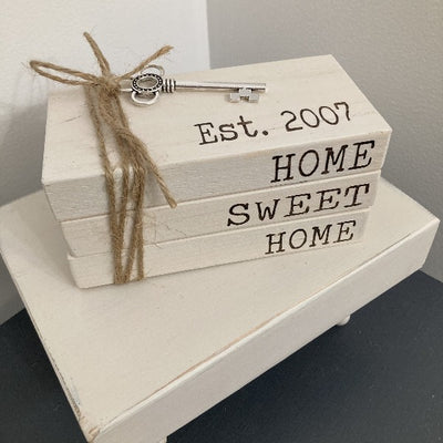 New Home Themed Wood Book Stack DIY Kit