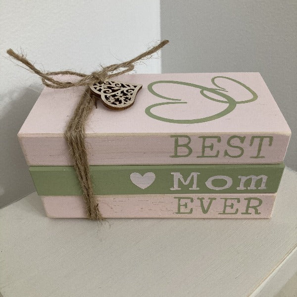 Mom Themed Wood Book Stack DIY Kit
