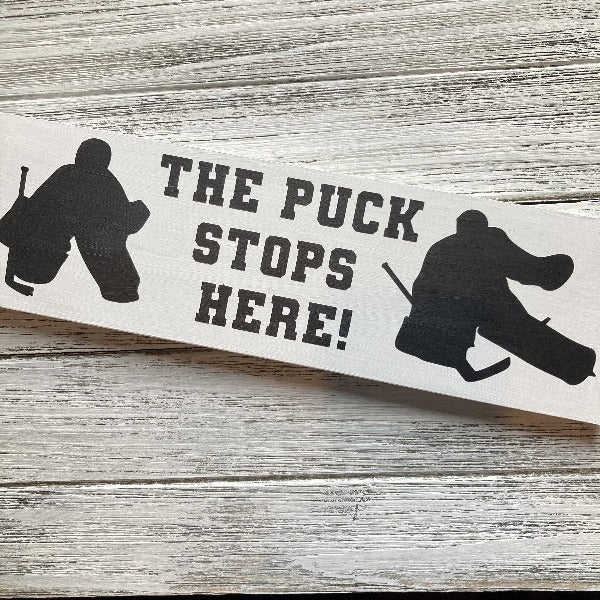 Hockey Goalie themed wood sign