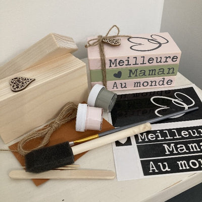 Maman French Theme Wood Book Stack DIY Kit