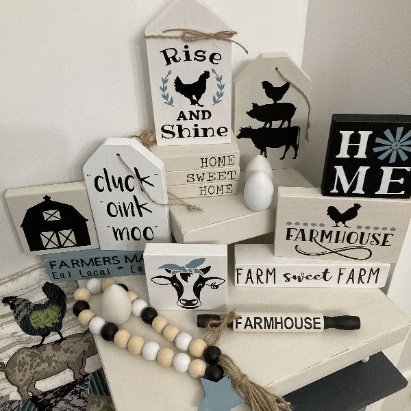 This is a complete collection of all DIY kits in the Farmhouse theme for reference only.
