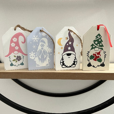 Wood Tag DIY Kit - 4 piece Gnome Collection