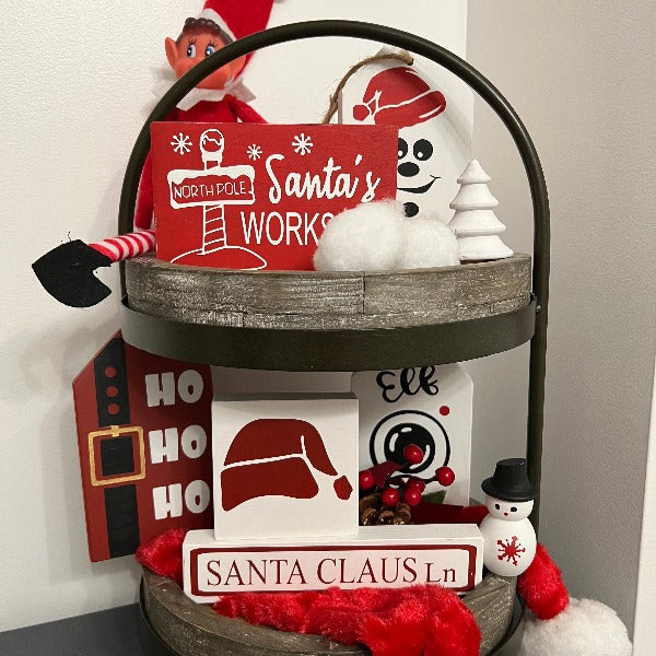 Santa Themed Tiered Tray DIY Kit