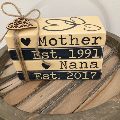 Mom | Grandma Themed Wood Book Stack DIY Kit