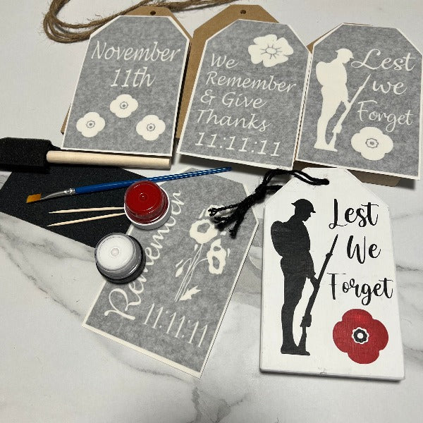 Remembrance Day  Wood Tag DIY Kit - Support Our Veterans