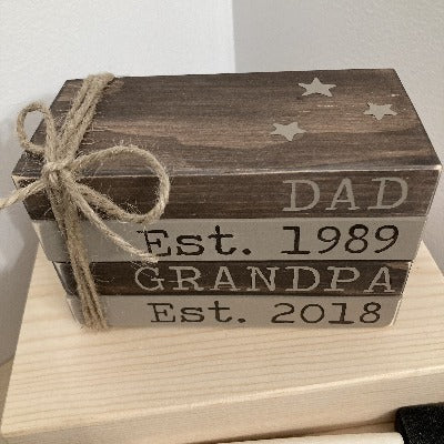Dad / Grandpa Generations Themed Wood Book Stack DIY Kit