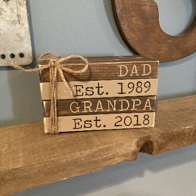 Dad / Grandpa Generations Themed Wood Book Stack DIY Kit